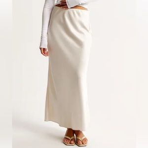 Abercrombie Satin Midi Skirt